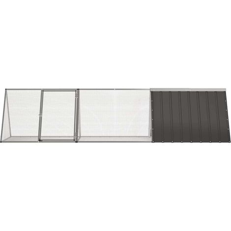 Maison Exclusive - Gabbia per conigli antracite 302,5x80,5x71cm in acciaio zincato (1/5)