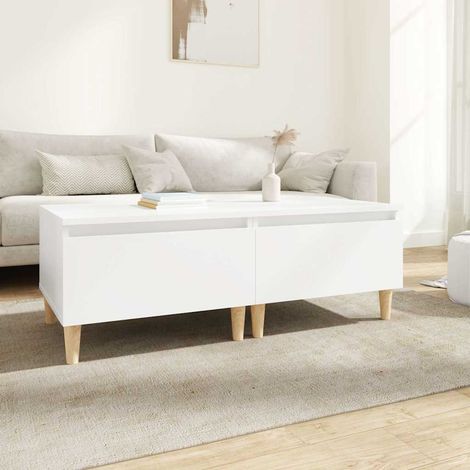 Tables d'appoint 2 pcs-Table basse-Table Salon Blanc 50x46x35 cm Bois d'ingénierie 330419 (1/5)