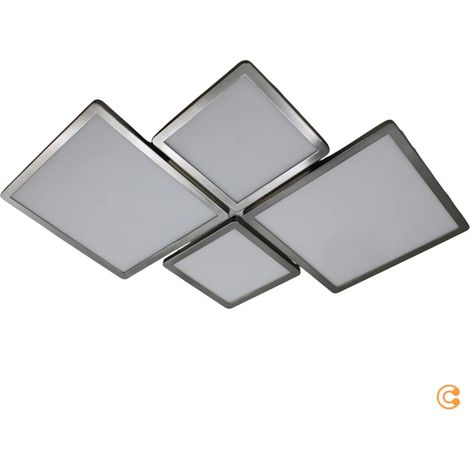 [GEBRAUCHT] B-Ware Led Deckenlampe Aileen Deckenleuchte Leuchte Nickel Matt Quadrat Easydim