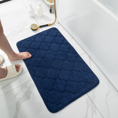Tapis De Bain - Mousse À Mémoire De Forme - Non Glissant - Absorbant - Lavable En Machine - Pour Salle De Bains Et Entrée - 1 Pièce (1/4)