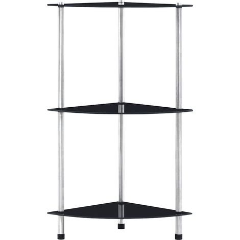 Maison Exclusive - Regal mit 3 Ablagen Schwarz 30x30x67 cm Hartgl