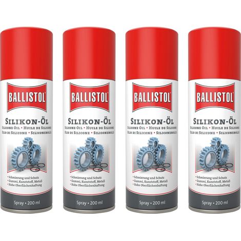 BALLISTOL Spray à huile de silicone, 200 ml, 4 pièces