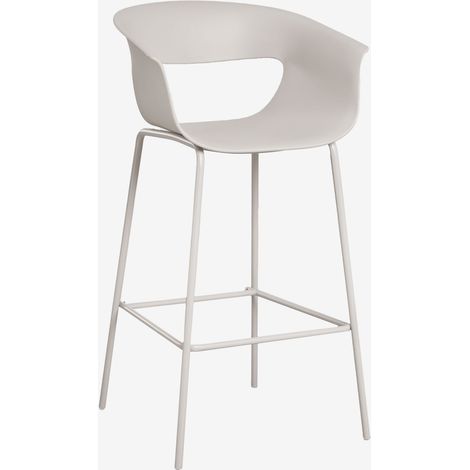 Pack de 4 tabourets hauts en polypropylène et fer Alanys SKLUM Blanc grisâtre ↑75 cm