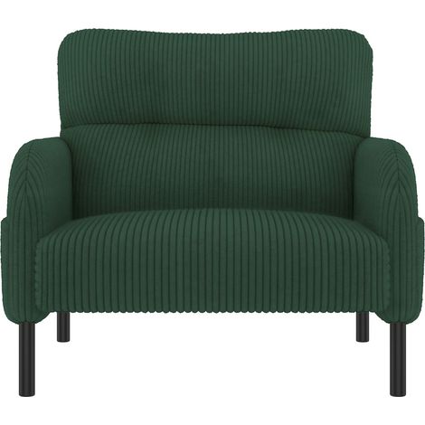 ELVMI Poltrona con Seduta Profonda e Tasche Laterali, Schienale Ergonomico, in Velluto a Coste, Smeraldo (1/4)
