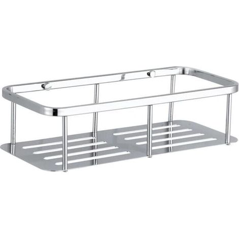 Estante de ducha exclusivo de acero inoxidable: repisa para bañera, plato de ducha, soporte de esquina para pared (acero inoxidable, 1 nivel) (1/4)