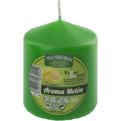 TrAdE Shop Traesio - Set 12pz Candela Profumata Al Melone Verde Cilindrica Decorativa Per Tavola Casa 030049 -