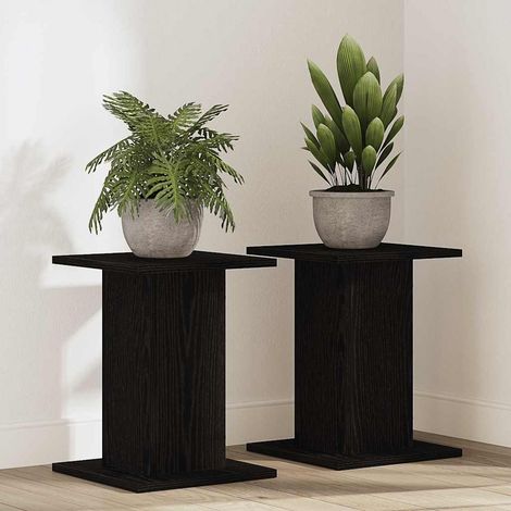 Pflanzenständer 2 pcs Schwarz Eichen-Optik 30 x 30 x 40 cm