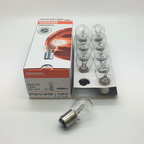 Lot de 10 Ampoule P21/4W, BAZ15D, 12 V, 21/4 W, Broches Décalées, Pour Éclairage Auto (1/2)