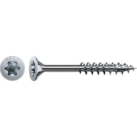 SPAX Universalschraube, 6 x 100 mm, 100 Stück, Teilgewinde, Senkkopf, T-STAR plus T30, 4CUT, WIROX - 0191010601005