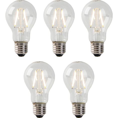 Set of 5 E27 LED Bulbs A60 Clear 2W 180LM 2700K (1/3)