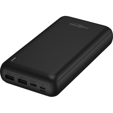 Ansmann PB212 Powerbank 30000 mAh Smart IC LiPo Micro USB, USB-C®, Lightning Schwarz Statusanzeige