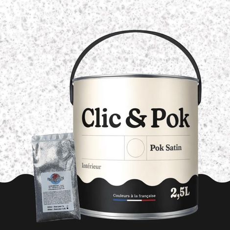Peinture Effet Pailleté pour Murs & Plafonds - POK PAILLETTE - 2,5L - Blanc (1/4)