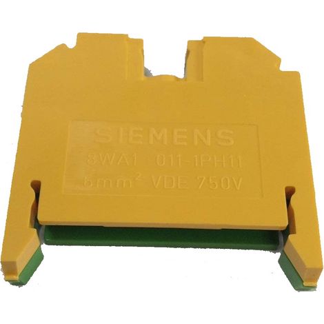 Morsetto Da Quadro Unipolare Misura 6 Mmq Giallo Verde Siemens 8WA10111PH11 (1/4)