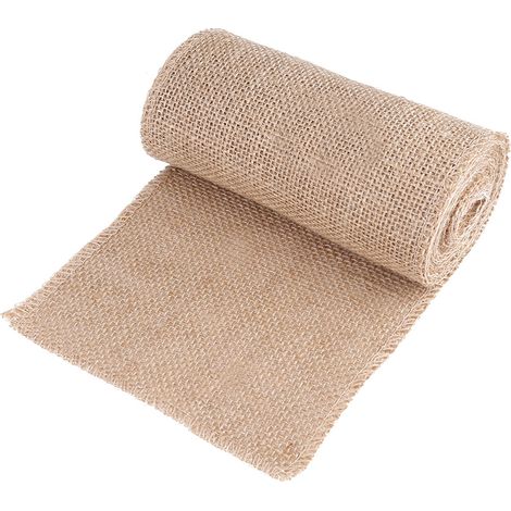Rouleau de toile de jute décorative en toile de jute pour créations de Noël et décoration de fête (largeur : 15 cm) (1/5)