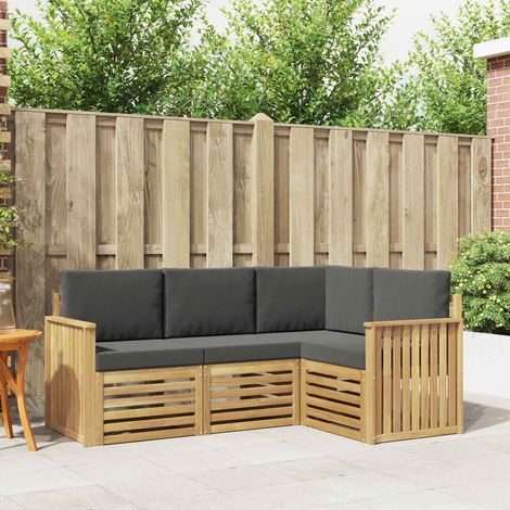 vidaXL Sofagarnituren 4 pcs Weiß und Anthrazit 187,5 x 128,5 x 73 cm (1/5)