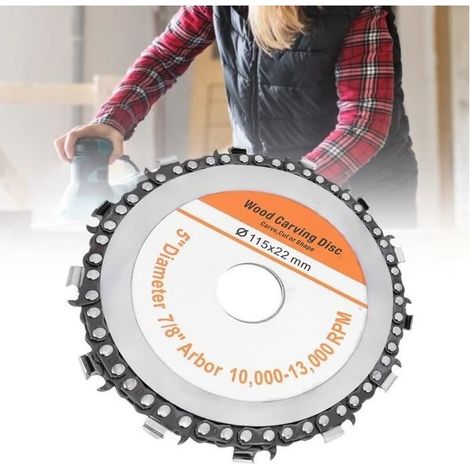 Outil de Coupe pour Destructeur de Souche Disque de Scie à Chaîne pour Meuleuse D'angle de 4,5 pouces Accessoires de Menuiserie (1/4)