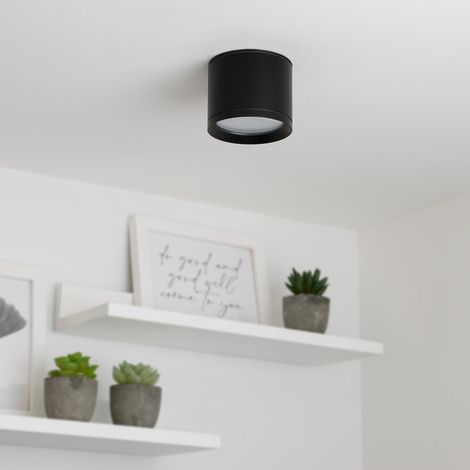 Flache Aufbauleuchte IP44 GX53 - Farbe: schwarz - Leuchtmittel: Ohne (1/5)