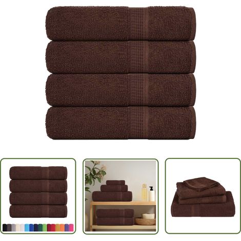 vidaXL Duschtücher 4 Stk. Braun 70x140 cm 360 g/m² 100% Baumwolle (1/5)