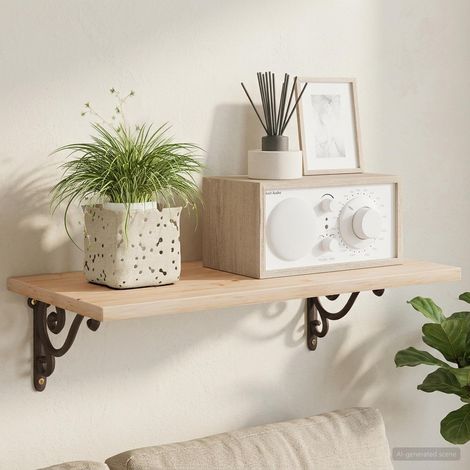vidaXL Soportes para estanterías de pared 12 uds. Marrón antiguo (1/5)