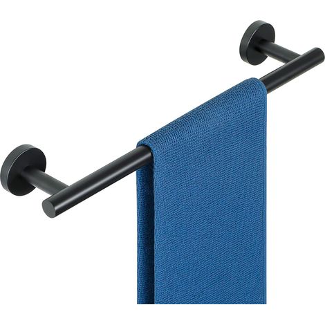 40CM Porte Serviette Mural Salle de Bain, Support Serviette Robuste en SUS304 Acier Inoxydable pour Cuisine Penderie Entrée, Noir Mat