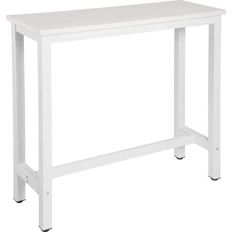 WOLTU Tavolo da Bar 120 cm Tavolino Cucina da Contatore Tavolino Alta da Caffè Bianco