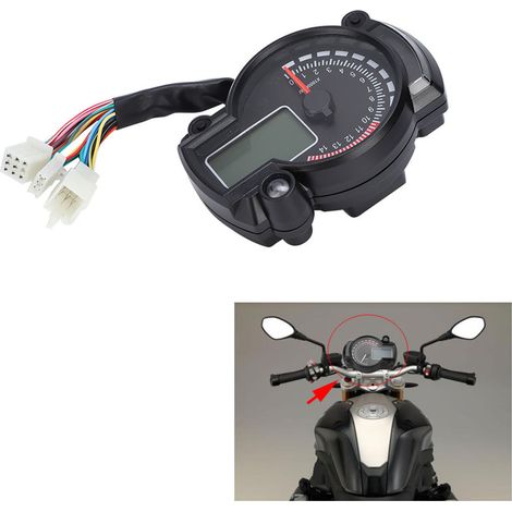 Universeller digitaler Motorrad-Tachometer mit Farb-LCD-Bildschirm, Geschwindigkeits- und Drehzahlmesser, inklusive Geschwindigkeitssensor, präzisem Kilometerzähler, hintergrundbeleuchtetem Bildschirm (1/5)