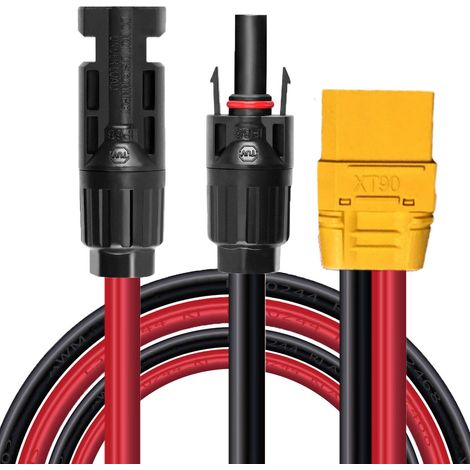 Câble d'extension solaire vers XT90 10 AWG – Compatible avec Power Station, 150 cm (femelle) (1/5)