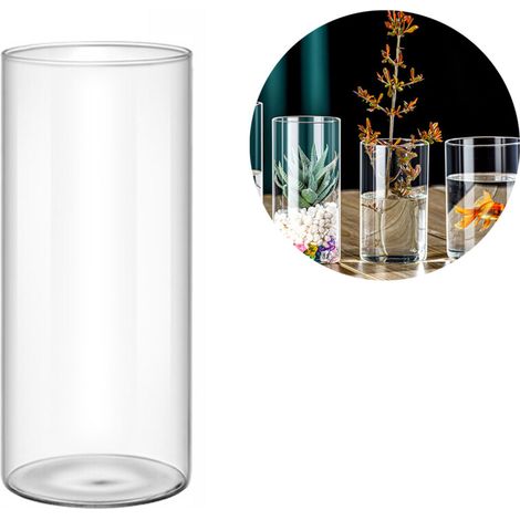 Vase à fleurs en verre transparent moderne,-15cm de hauteur