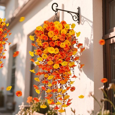 Lot de 3 plantes artificielles suspendues Décoration d automne Pétunia artificiel Fleurs artificielles à suspendre Décoration d (1/5)
