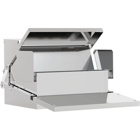 Comedero de Pedal para Pollos Plateado 50 x 40 x 29 cm vidaXL