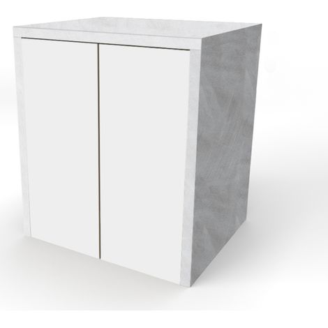 Mobile Coprilavatrice 2 Ante 79x91h in Legno Bianco/Grigio