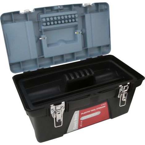 Coffret à outils portable avec poignée de transport, boîte de rangement pour matériel, conteneur de réparation (G T316) (1/5)
