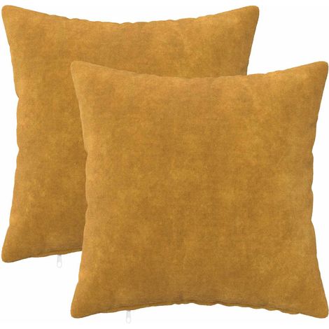 Kissenbezug 2 pcs HEERLEN Gelb 50 x 50 cm Mikrofaser Fleece vidaXL