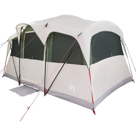 Tente familiale pliable pour jardin en polyester et acier blanc et vert 435 x 255 x 216 cm (1/5)