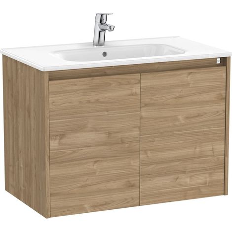Pack Unik mueble de 2 puertas + lavabo TENET - ROCA Color: Nogal