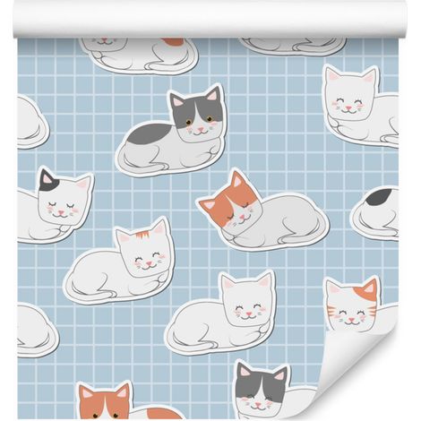 Papier peint chatons pour salon et chambre 50x1000 cm (1/5)