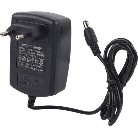 Adaptateur Alimentation 12V 3A-1, Noir,Standard, 100-240V AC DC Bande LED Prise UE, Alimentation Électronique Aucunely (1/5)