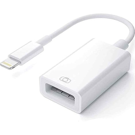 1 adaptateur secteur USB Lightning, pour transfert photo/vidéo iPhone iPad, compatible USB 3.0, pour appareils photo numériques et périphériques MIDI (1/5)