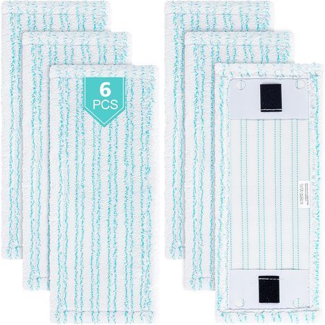 Pack of 6 replacement covers for Leifheit Clean Twist M mop, absorbent microfiber, hard floors (1/5)