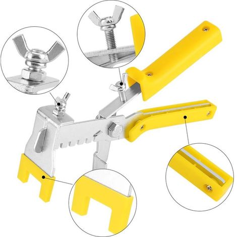 Système de Nivellement pour Pose de Carrelage avec 600 Clips 200 Cales et 1 Pince Kit de Base de Nivellement pour Carrelage 1,5 mm Outils de Nivellement de Carreaux GROOFOO (1/4)