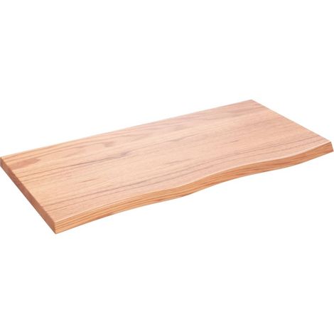 Dessus de table marron clair bois chêne massif traité (1/5)