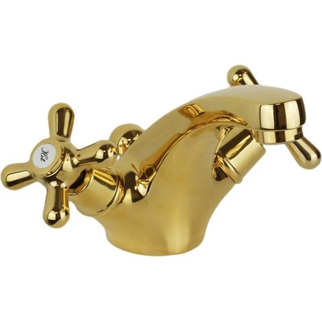 Robinet de lavabo à double levier de couleur or Gattoni Calypso 5911/RED0  Or