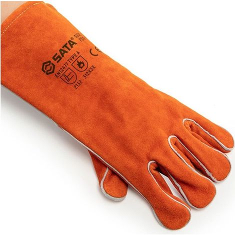 Gant Soudure, Gants Protections en Cuir, Aramide, Resistance à l'Abrasion, à la Dechirure, à l'Usure, aux Hautes Températures, pour Travaux de Bricolage/Soudure, Gants de Travail, 3 Paires (1/5)