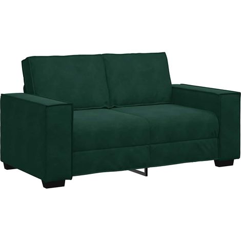 Canapé Sofa à 2 places Vert foncé 160x78x84 cm Velours (1/5)