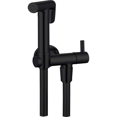 Kit idroscopino nero tondo doccetta per wc portatile shut-off monogetto con leva (1/3)