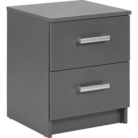 Commode - Table de Nuit - Table de Chevet - 2 tiroirs - Gris - 2S (1/5)