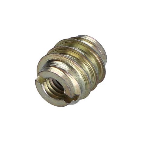 Insert fileté bois fendu 13X13 M6 Acier zingué-1 pièce
