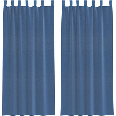 Maison Exclusive - Rideaux en voile avec passe-tringles 2 pcs bleu royal