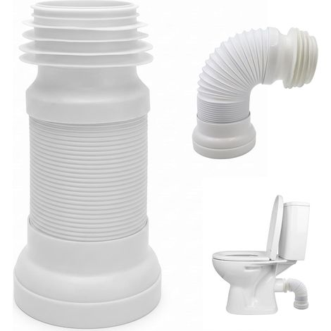 Tuyau de Raccordement WC Réglable, pour Raccorder Toilettes et Tuyau, Blanc  Pipe Flexible de Raccordement WC Extensible 250-530 mm, Universel ètanchéité Durable, pour Nouvelle Installation Rénovation (1/5)