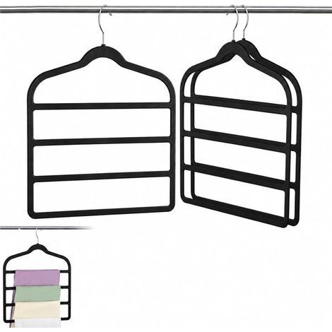 Set mit 3 Hosenbügeln – 40 x 31 cm – Für 4 Hosen – Rutschfeste Bügel (1/5)